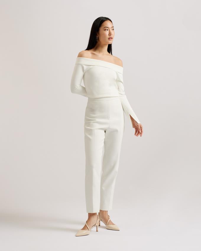 Hauts Ted Baker Off The Shoulder Long Sleeve Blanche Femme | YAH-40959100